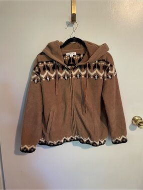O'Neill Tan, Brown & Cream Fleece Half-Zip Pullover xs